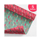 PaperPep Red & Green Feathers Double Sides Print 19"X29" Gift Wrapping Paper, Pack of 5