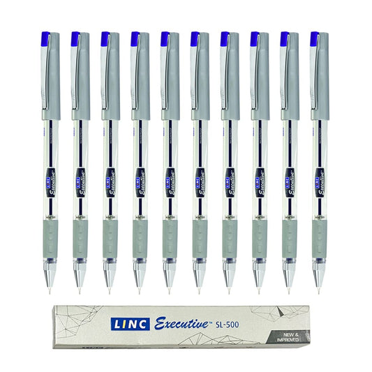 Linc Executive Sharpline SL-500 0.55mm Gel Pen, Blue Ink, Pack Of 10