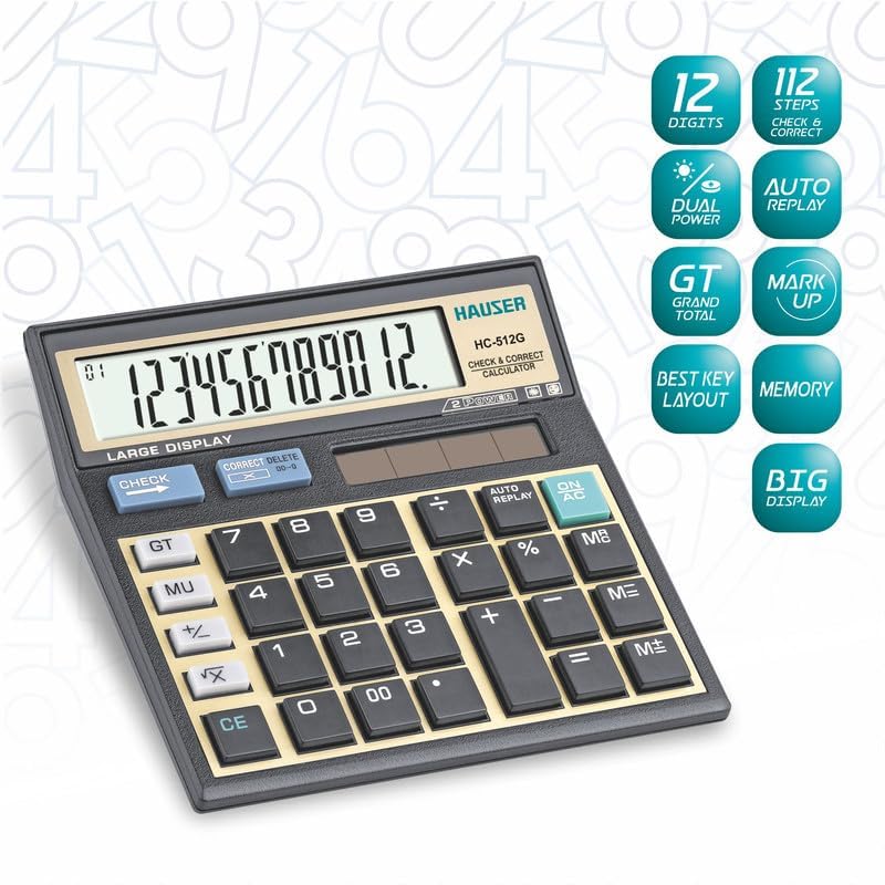 Hauser Desktop Series HC 512G Calculator, Pack of 1