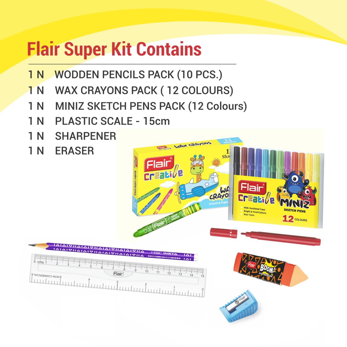 Flair Creative Series Super Smart Kit,25 Multicolor Items Available,, Pack of 2