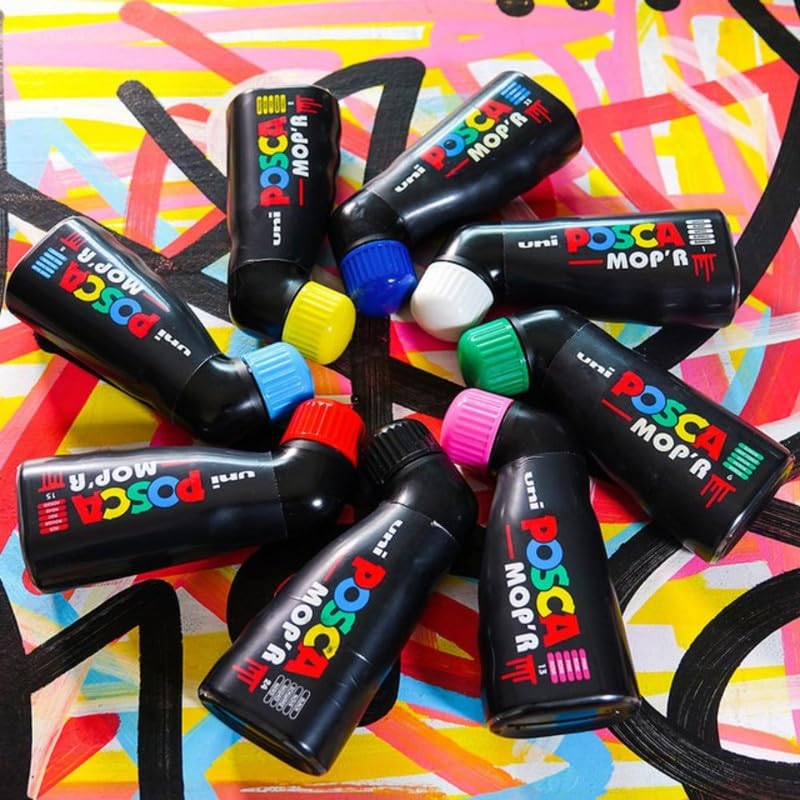 uni-ball Posca MOPR PCM-22 Multi Surface 3-19 mm Round Tip Paint Marker,Black Ink, Pack of 1