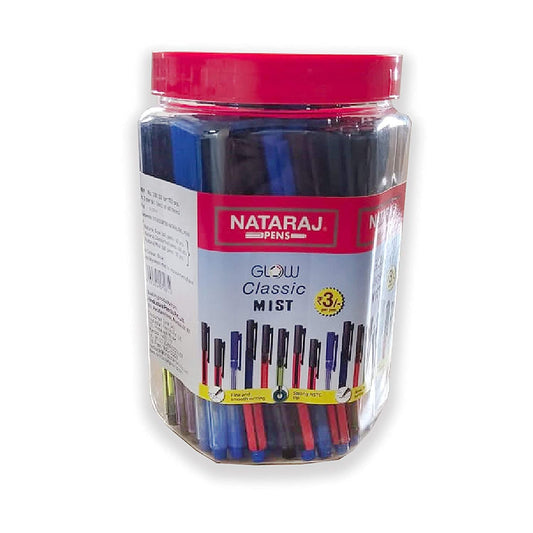 Nataraj Gcm Ball Pen Jar - Glow Classic & Mist Mixed In Jar - Pack of 100