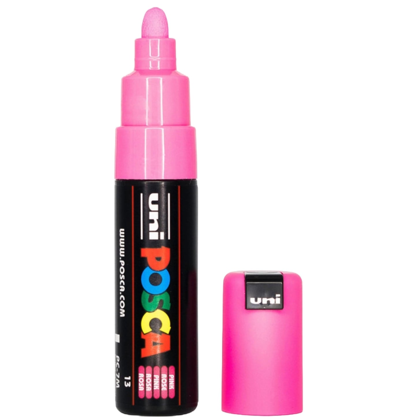 uni-ball Posca 7M 4.5-5.5 mm  Broad Bullet Shaped Markers, Pink Ink, Pack of 1
