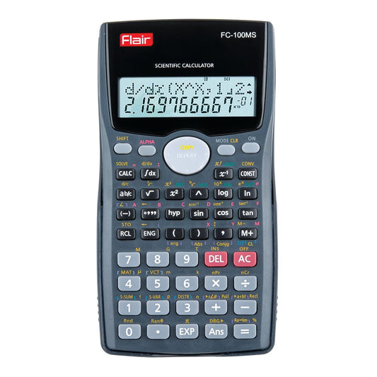 Flair FC-100MS Desktop Series Scientific Calculator, Black, Pack of 1