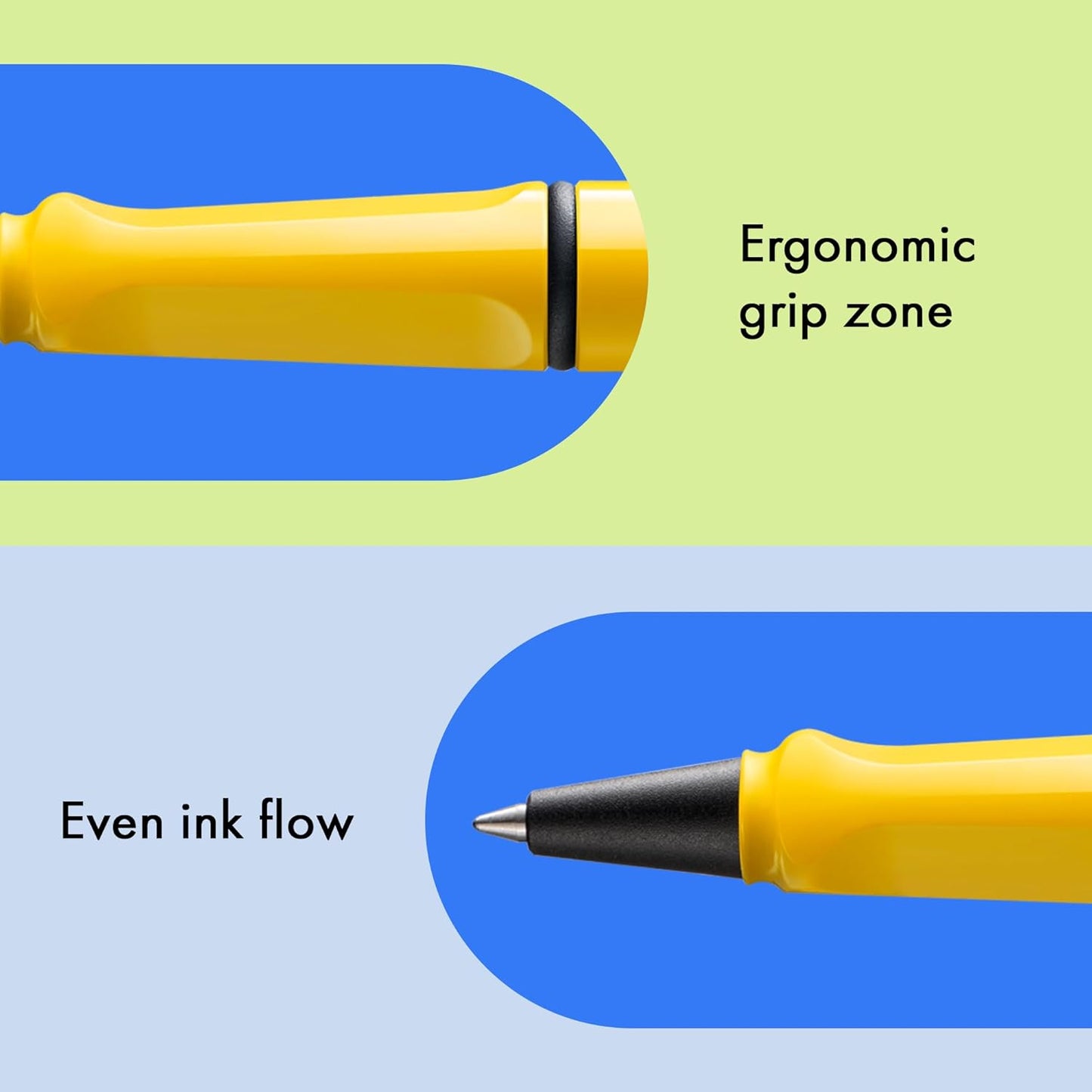 LAMY 4001112 Safari Yellow Body Medium Tip Black Ink Roller Ball Pen