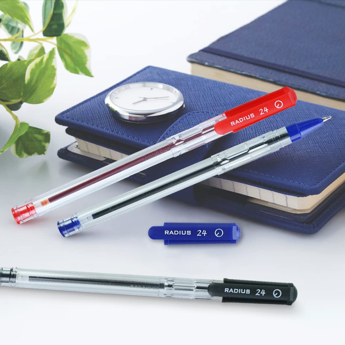 Radius 24 Ball Pen 10 Pcs,0.7 mm, Red Ink, Pack of 1