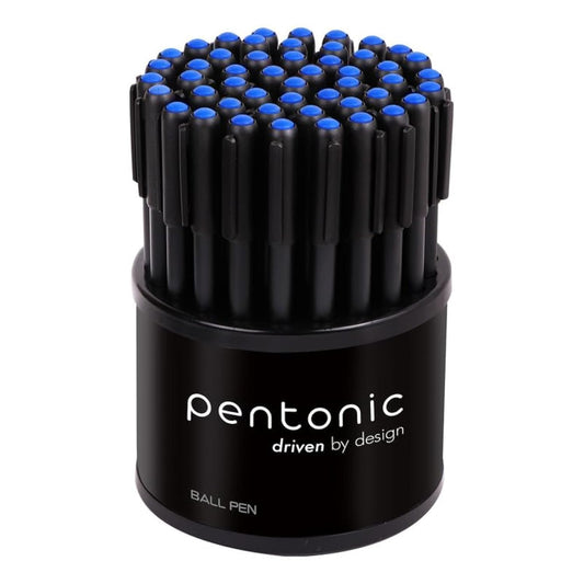 Pentonic Ball Pen Tumbler (Blue Ink, Pack of 50 Pens)