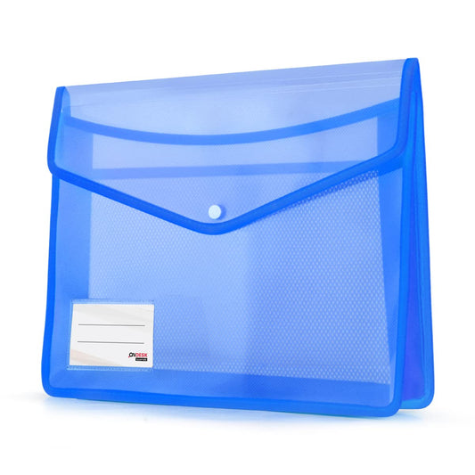 Ondesk Essentials Document Transparent Case File , Folder for FC Size Documents , Blue, Pack of 1