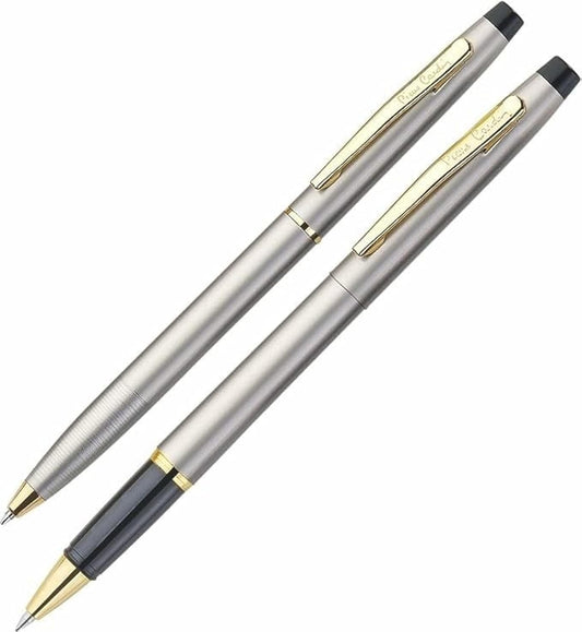 Pierre Cardin Kriss Ball Exclusive Pen Set, Ball Pen & Roller Ball Pen, Blue Ink, Pack of 1