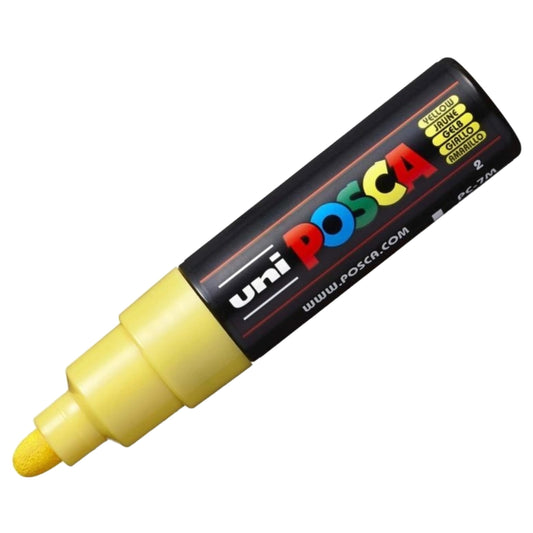 uni-ball Posca 7M 4.5-5.5 mm  Broad Bullet Shaped Markers, Yellow Ink, Pack of 1