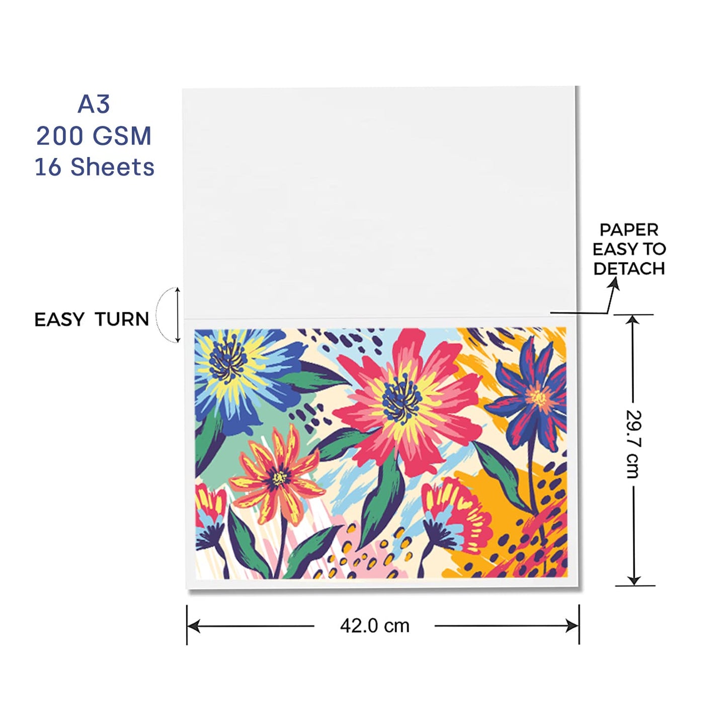 PaperPep Artists' Mixed Media Glued Pads 200GSM A4 20 Sheets