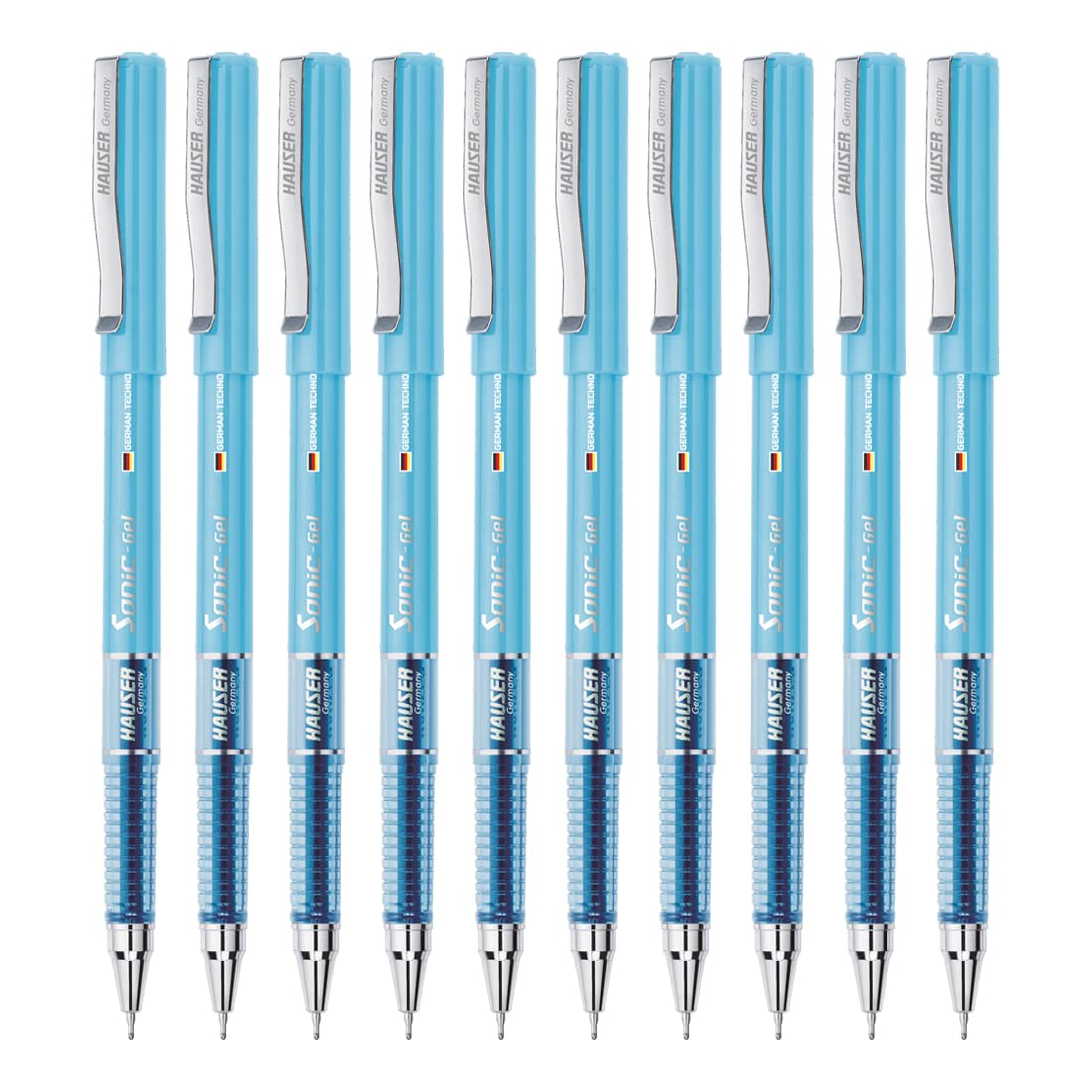 Hauser Sonic 0.5mm Gel Pen, Blue Ink, Pack of 10