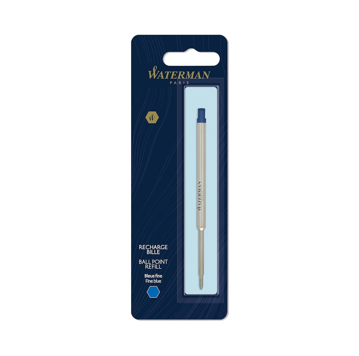 Waterman Ball Pen Refill, Blue Ink, Fine Nib, Pack of 1
