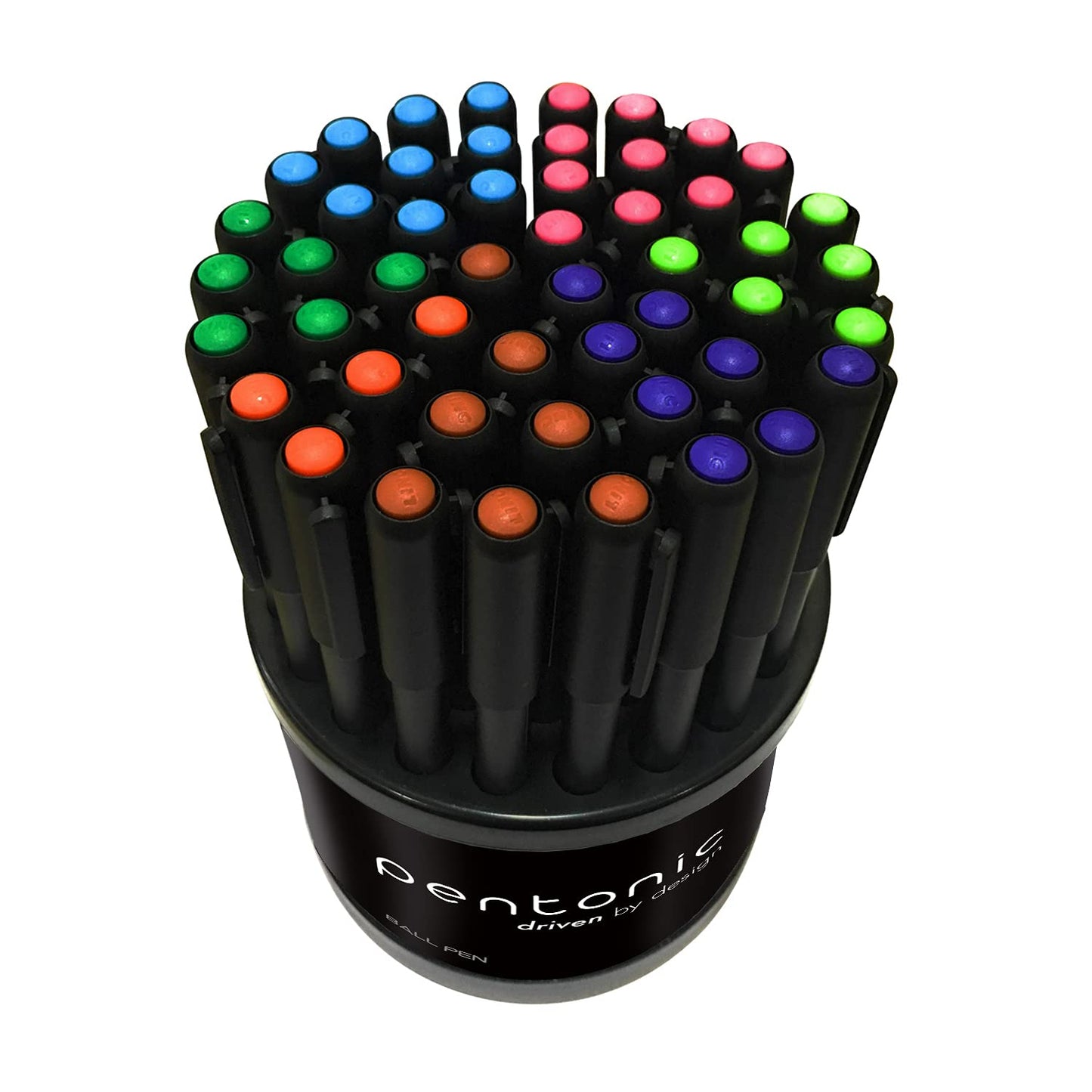 Pentonic Ball Pen Tumbler (Multicolor Ink, Pack of 50 Pens)