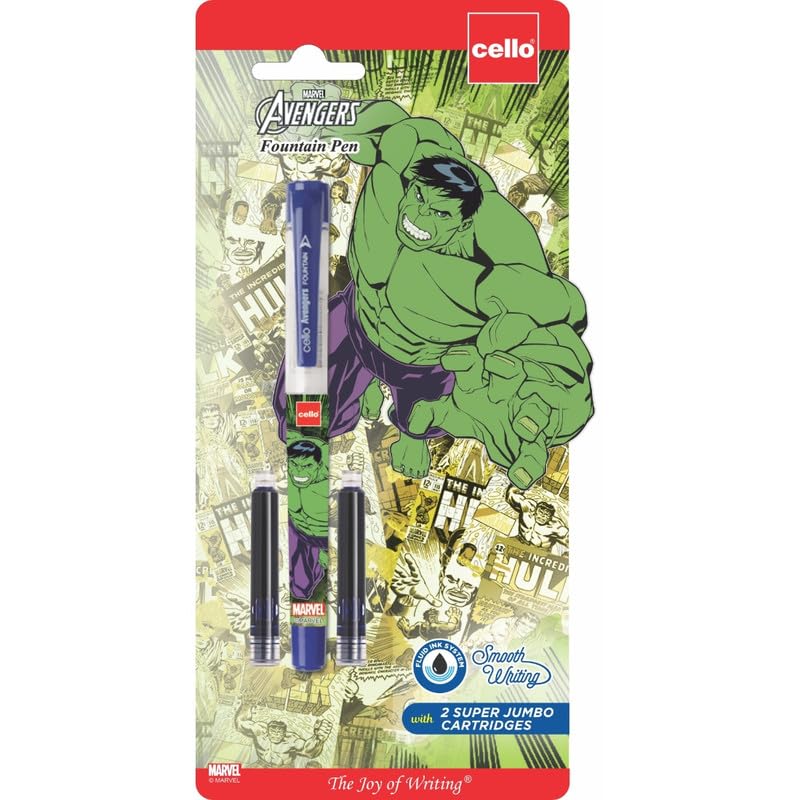 Cello Disney Series Avengers War Edition Fountain Pen , Blue Ink, Pack of 1