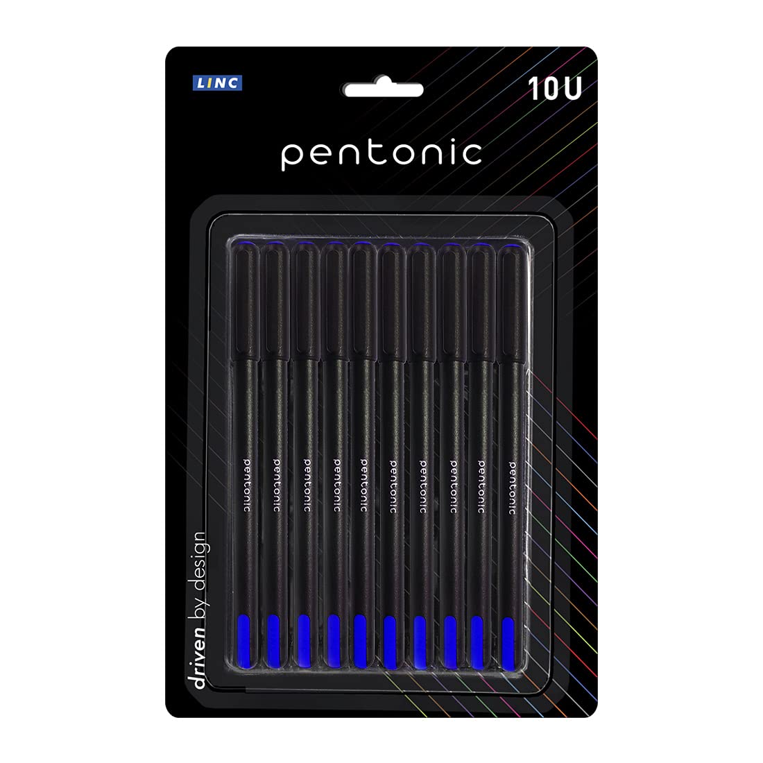 Pentonic 0.7mm Ball Point Pen Blister Pack, Pack of 10 (Blue)