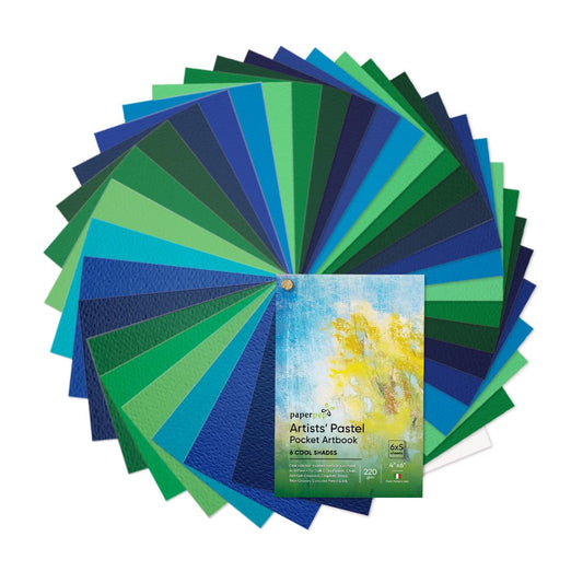 PaperPep Pastel Pocket ArtBook 220GSM 4"X6" Cool Shades 30 Sheets
