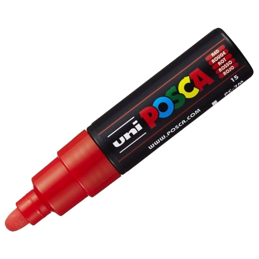 uni-ball Posca 7M 4.5-5.5 mm  Broad Bullet Shaped Markers, Red Ink, Pack of 1