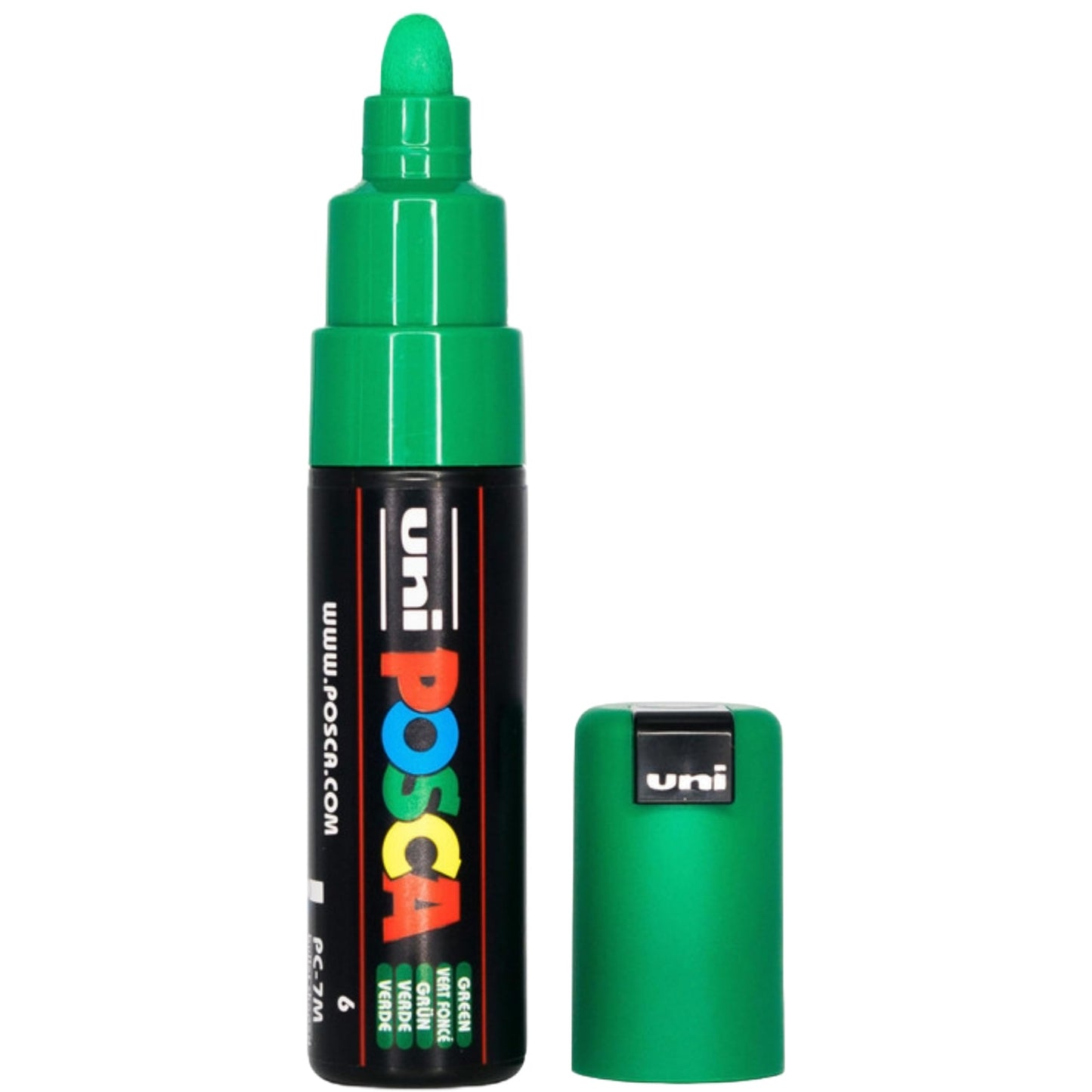 uni-ball Posca 7M 4.5-5.5 mm  Broad Bullet Shaped Markers, Green Ink, Pack of 1