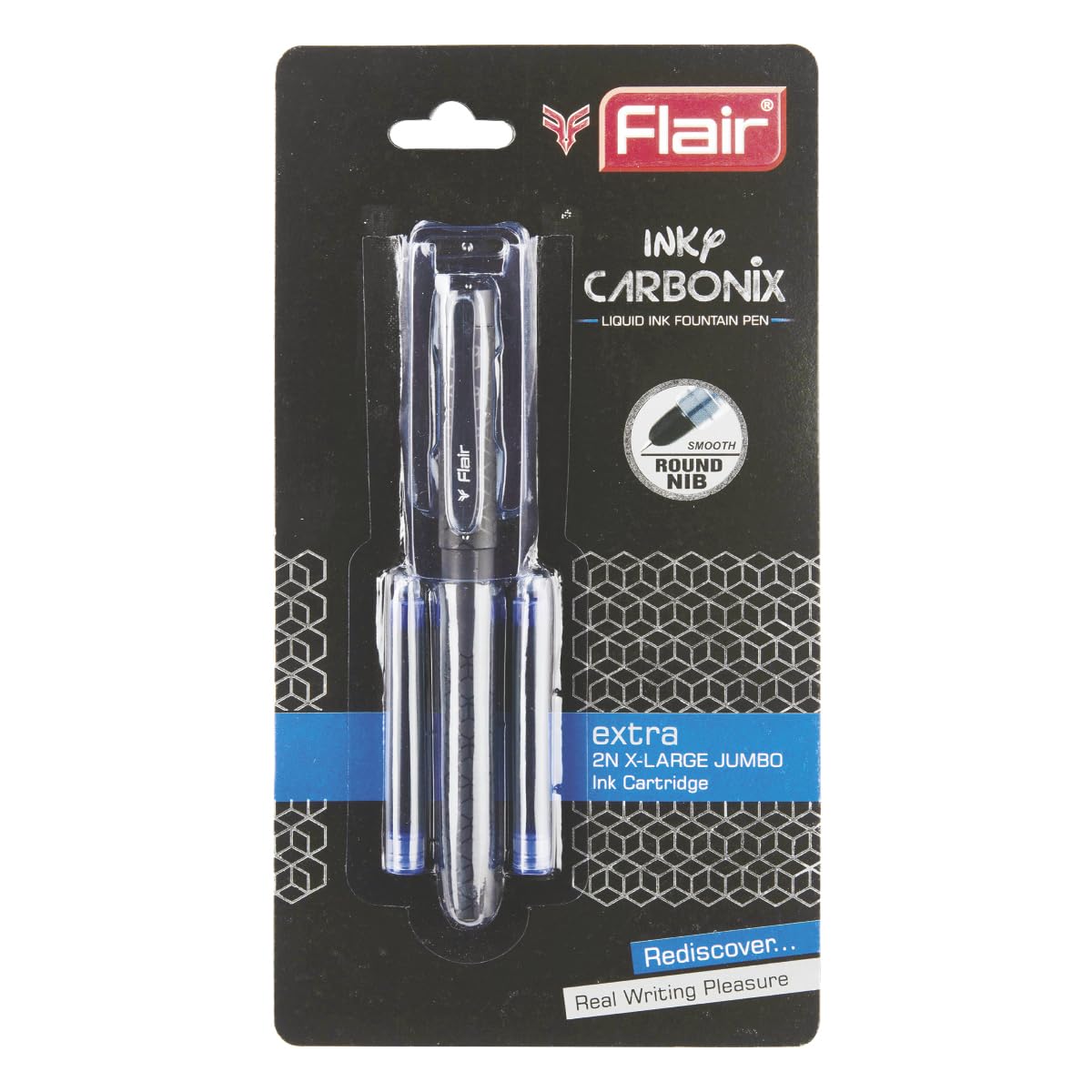 FLAIR Inky Carbonix Liquid Ink Fountain Pen - Blue Ink