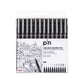 uni-ball PIN-200 0.03-0.8mm With Brush Fineliner Drawing Pen, Black Ink, Pack of 12