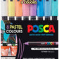 POSCA 1M 0.9-1.3 mm Bullet Shaped Soft Colour M Pen - 8 Soft Colors - Pack of 8