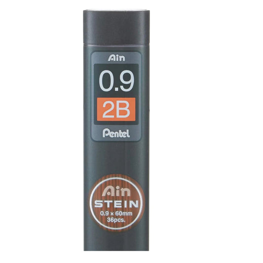 Pentel Ain Stein 0.9mm 2B Mechanical Pencil Lead, Pack of 36 (C279-2B)