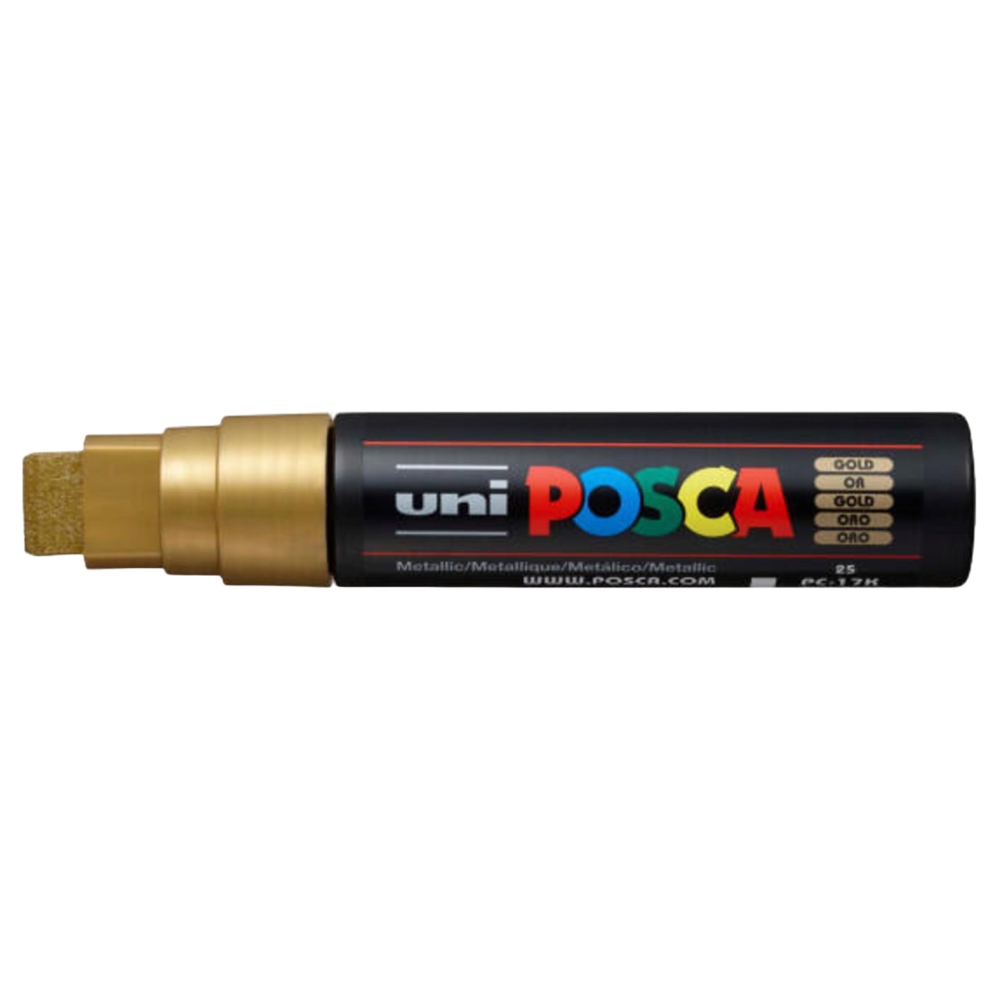 uni-ball Posca PC-17K 15.0 mm Extra Broad Tip Marker Pen, Gold Ink, Pack of 1