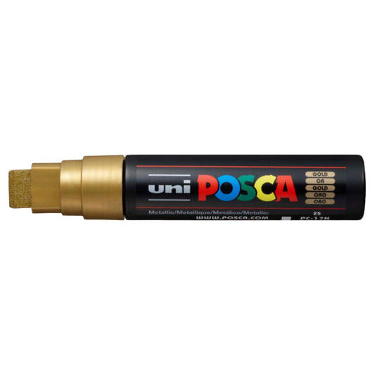 uni-ball Posca PC-17K 15.0 mm Extra Broad Tip Marker Pen, Gold Ink, Pack of 1