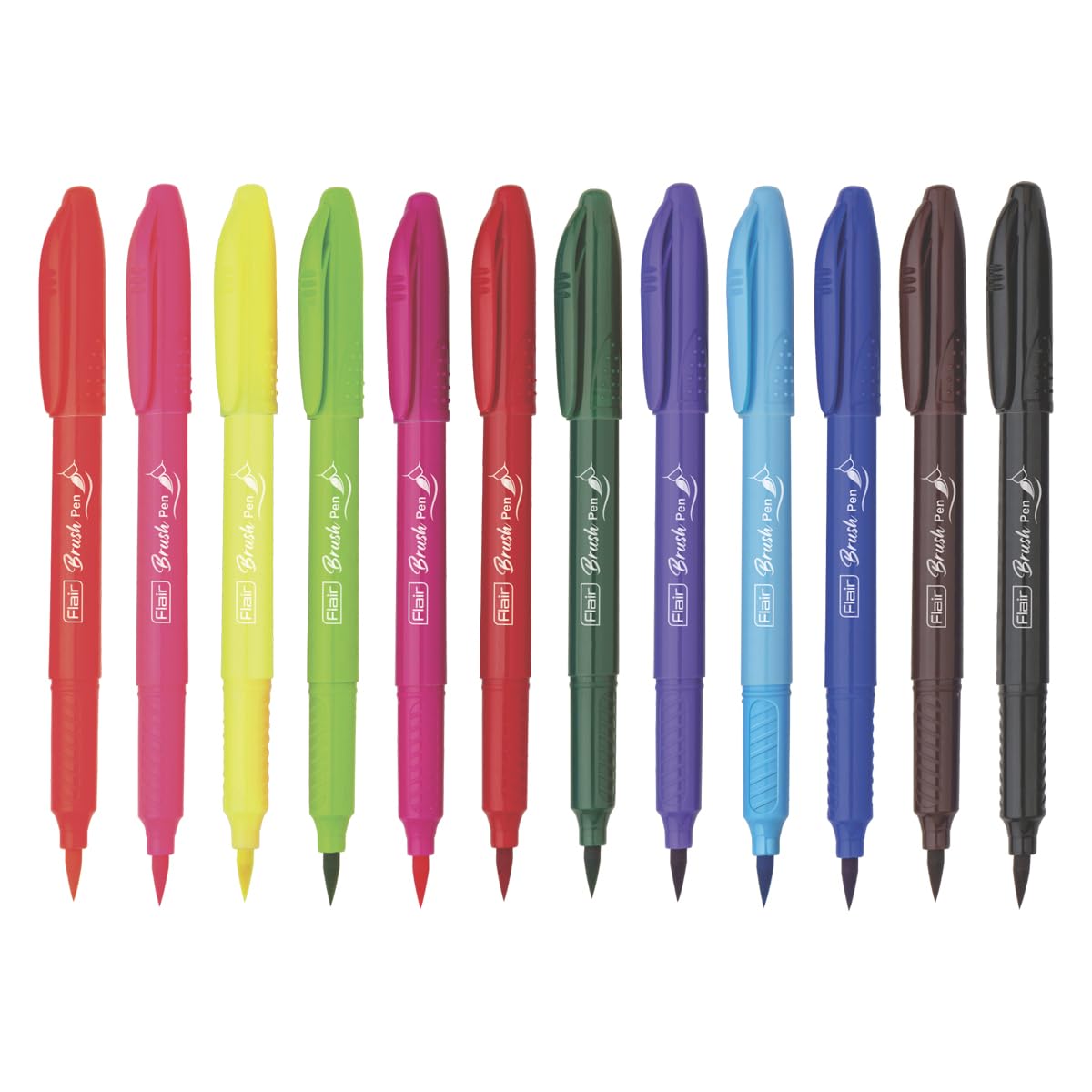 Flair Creative Brush Pens, Fine Tip, 12 Multicolour Shades, Pack Of 1