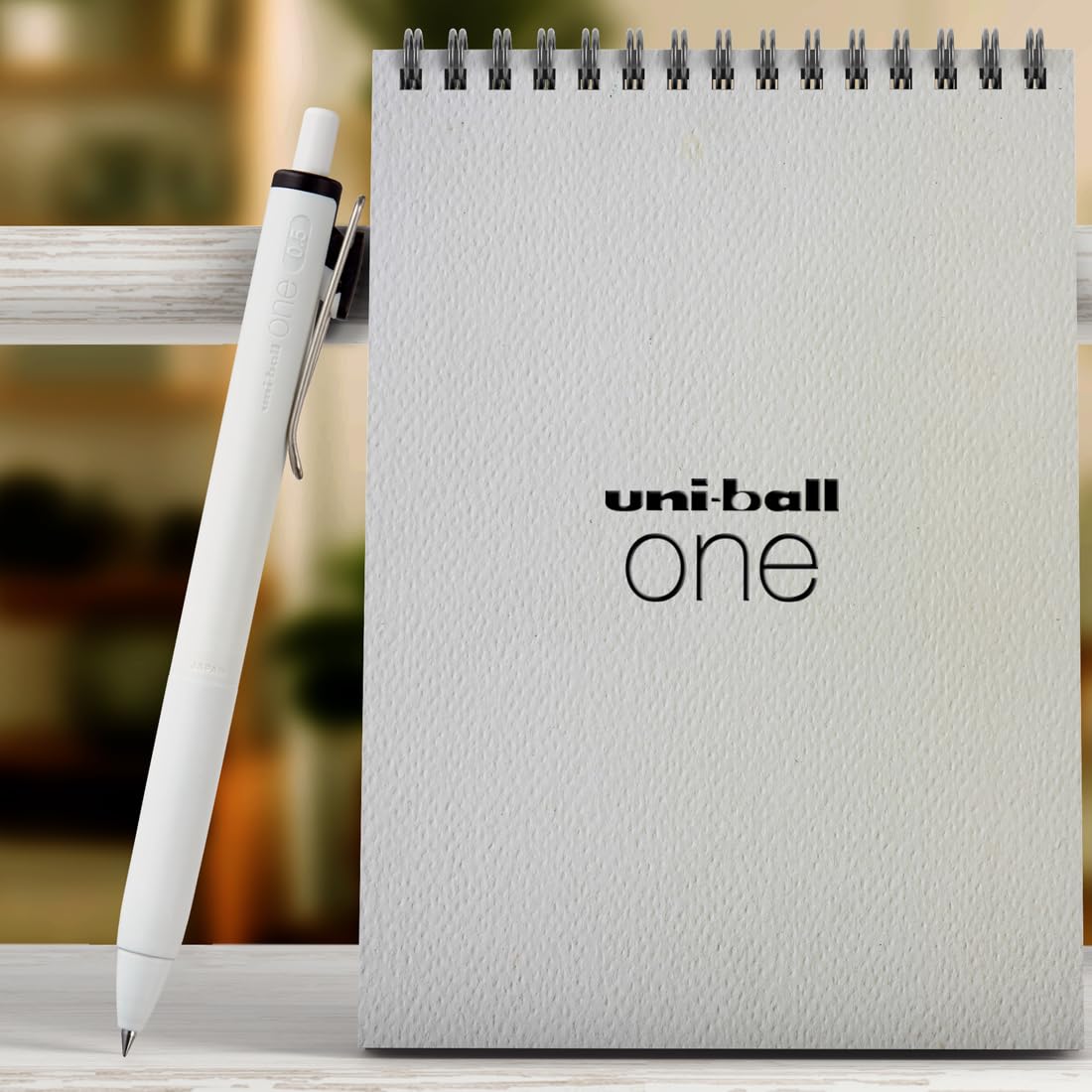 UniBall One Umn S 0.5 Mm Retractable Gel Pen - White Body Black Ink