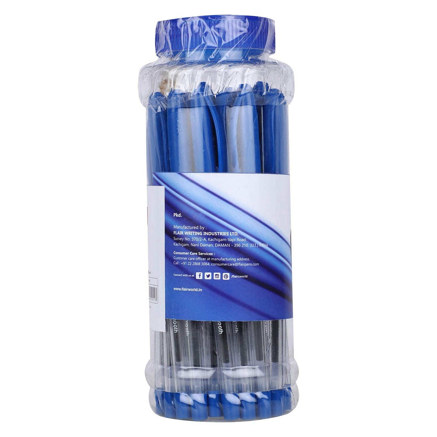 Flair 777 0.7 to 1mm Ball Pen Jar Set - Blue Ink