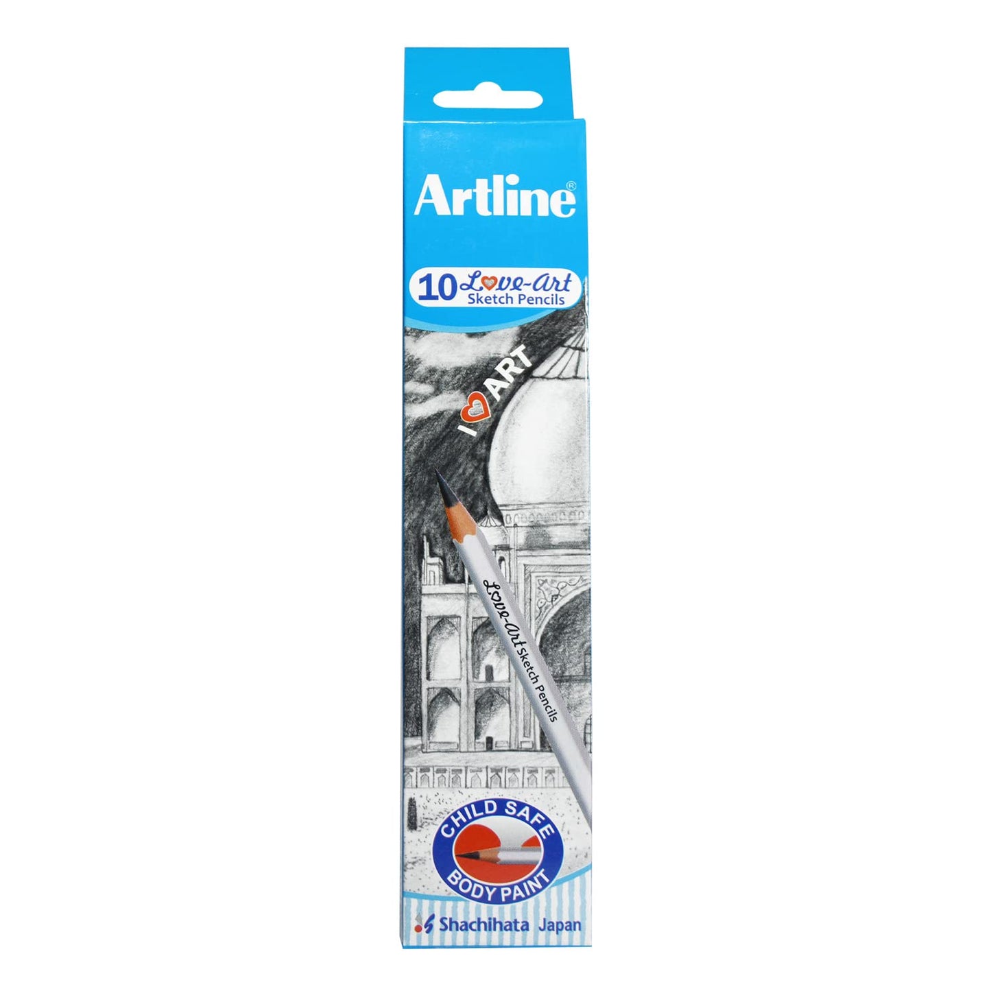 Artline Love Art Ultra Dark 10B Sketch Pencil Set, Pack of 10 Pencils