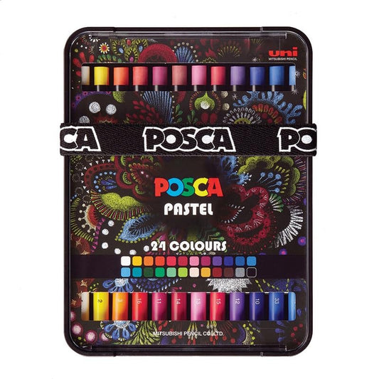 Posca KPA-100 Pastel Colour Pencil Set - Ideal For Artists - Multicolor, Pack of 24