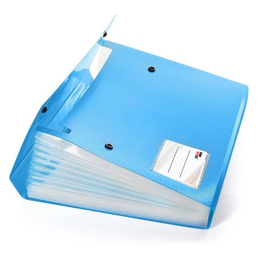 Ondesk Essentials 13 Pockets Expanding File , File for A4 Size Documents , Blue, Pack of 1
