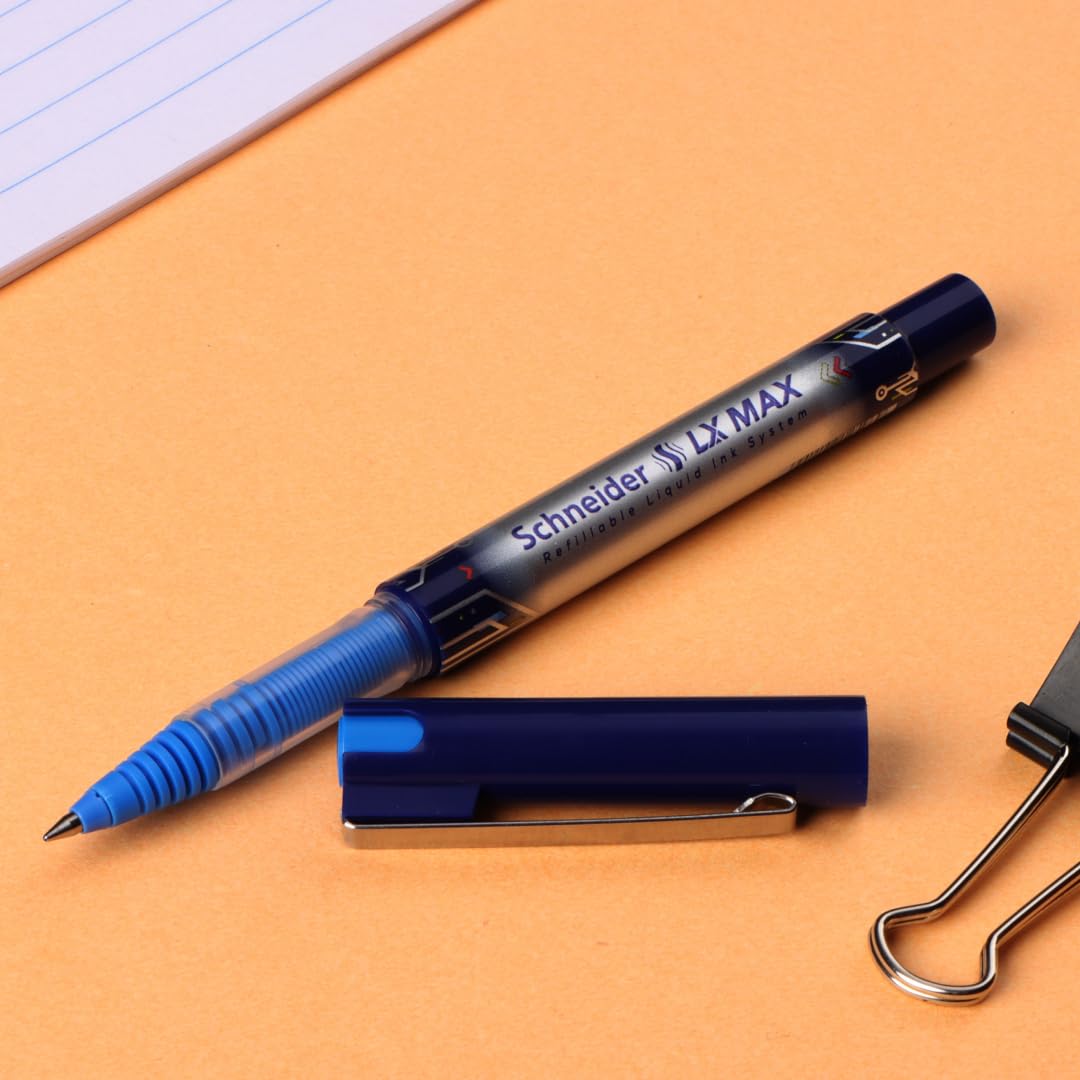 Luxor Schneider LX MAX Roller Ball Pen, Pack of 3-Blue-Cone Tip, 0.5mm, Set of 1