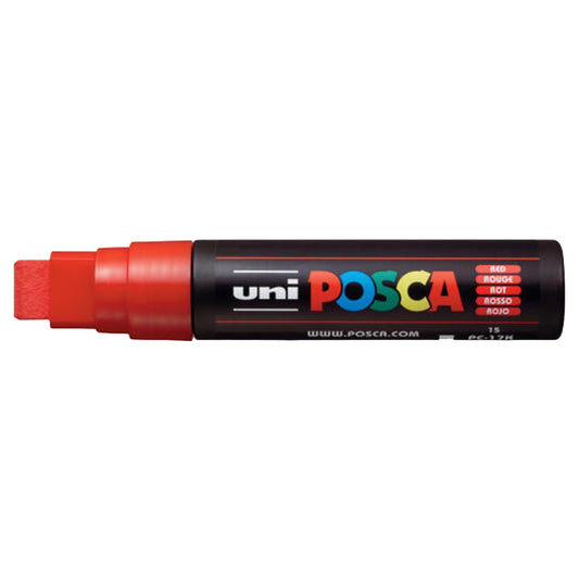 uni-ball Posca PC-17K 15.0 mm Extra Broad Tip Marker Pen, Red Ink, Pack of 1