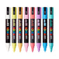 uni-ball POSCA 5M 1.8-2.5 mm Bullet Shaped Soft Color Markers, Multicolour Ink, Set of 8