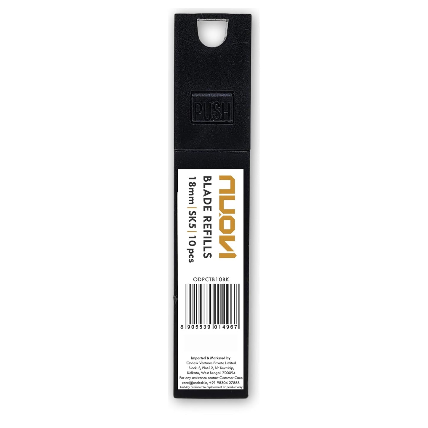 NUOVI 18mm Cutter Blade Refill (Set of 10, Black)