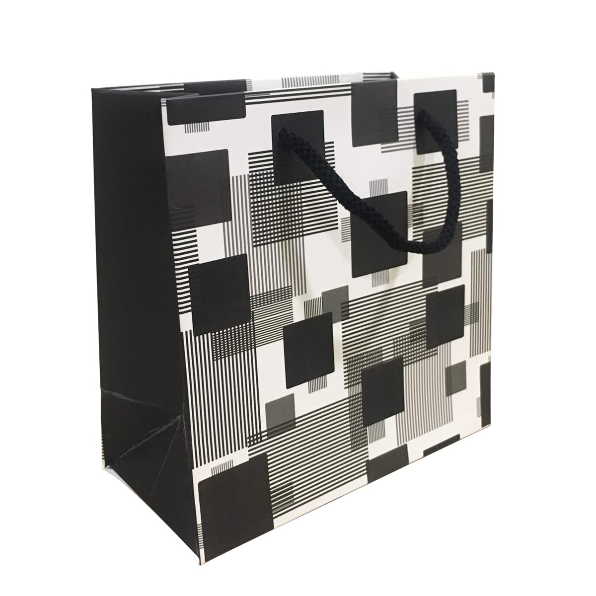 PaperPep Cream Black Box Print 6"X3"X6" Gifting Paper Bag
