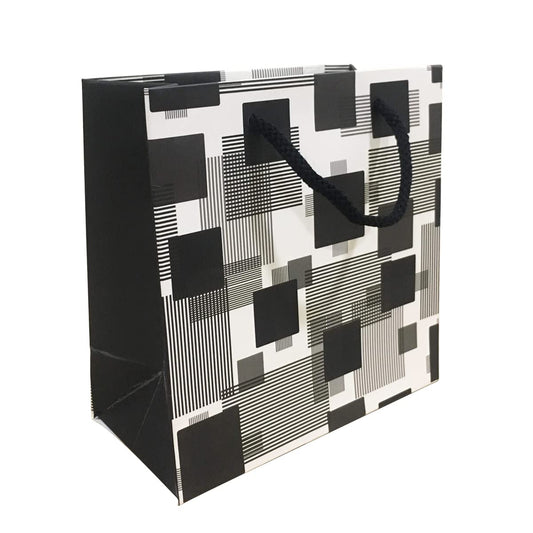 PaperPep Cream Black Box Print 6"X3"X6" Gifting Paper Bag