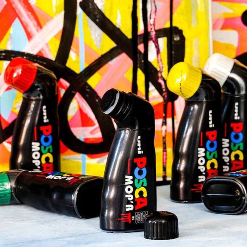 uni-ball Posca MOPR PCM-22 Multi Surface 3-19 mm Round Tip Paint Marker,Black Ink, Pack of 1