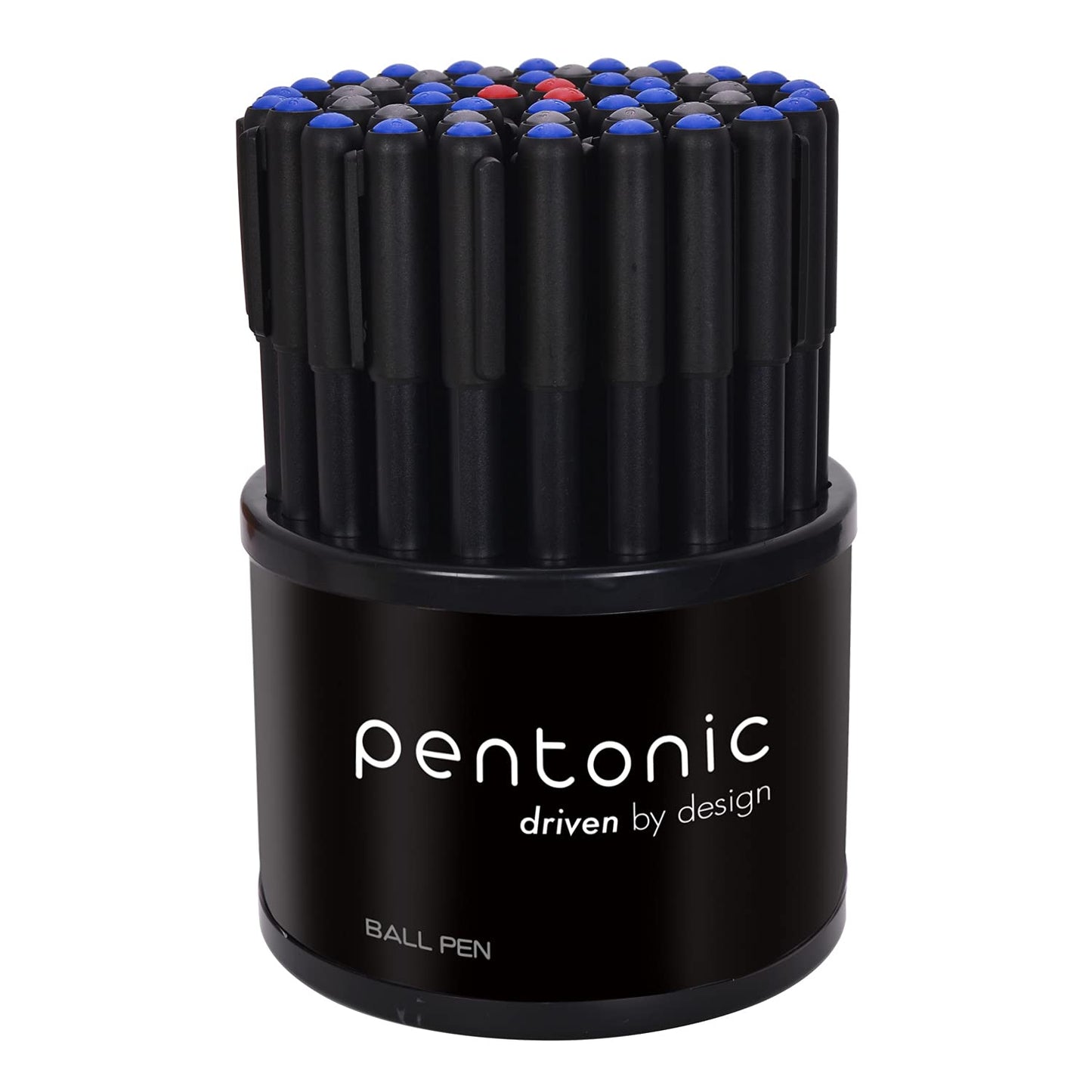 Pentonic Ball Pen Tumbler (Blue, Black & Red Ink, Pack of 50 Pens)