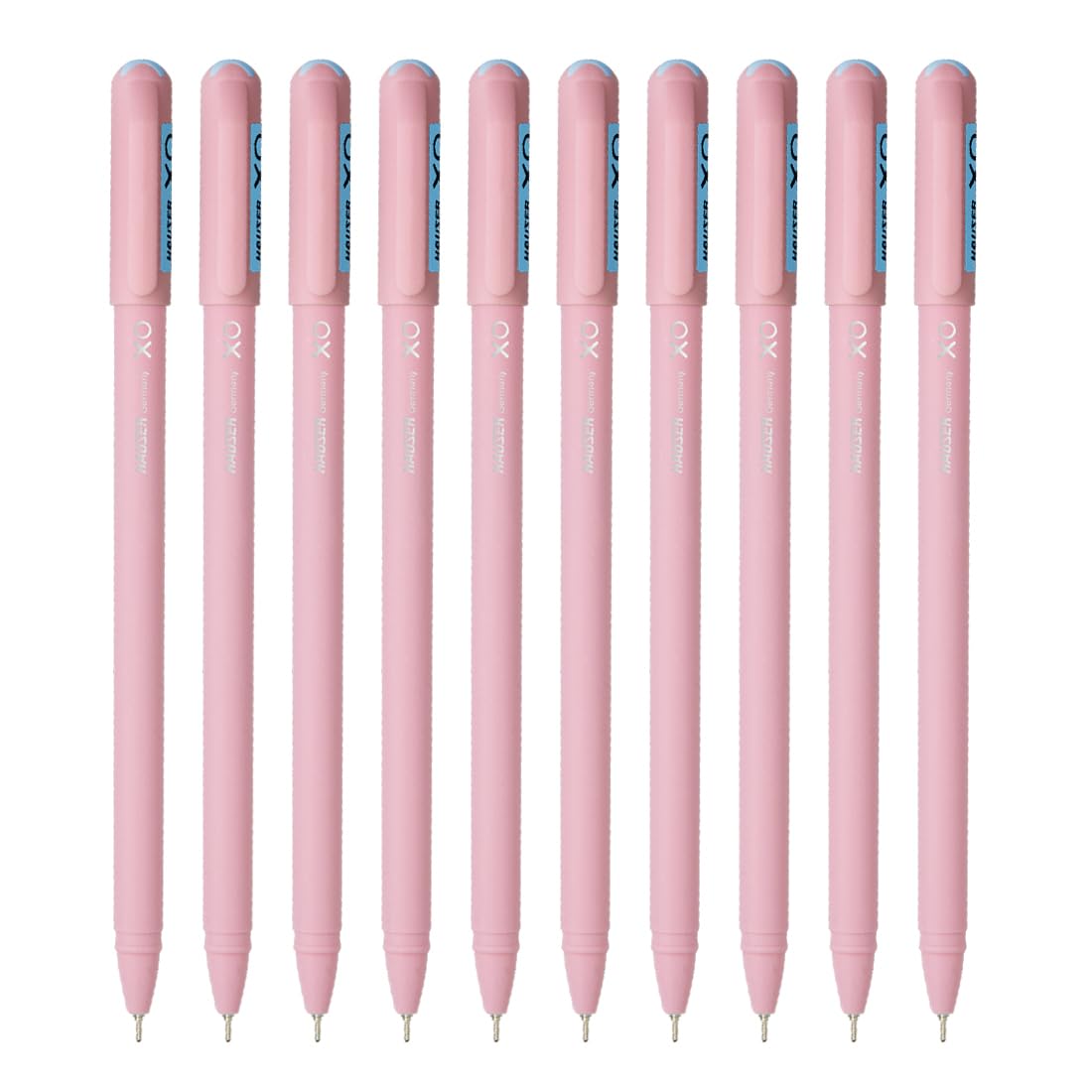 Hauser XO Girls Squad Pink Body 0.6mm Ball Pen, Blue Ink, Pack of 10