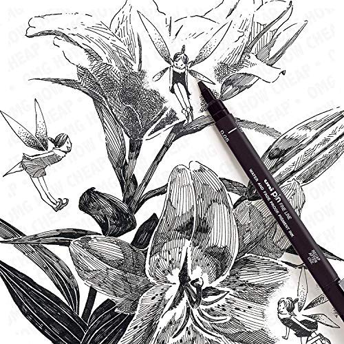 uni-ball PIN-200 0.7mm Fineliner Drawing Pen, Black Ink, Pack of 1