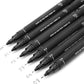 uni-ball PIN-200 0.03-0.8mm With Brush Fineliner Drawing Pen, Black Ink, Pack of 6