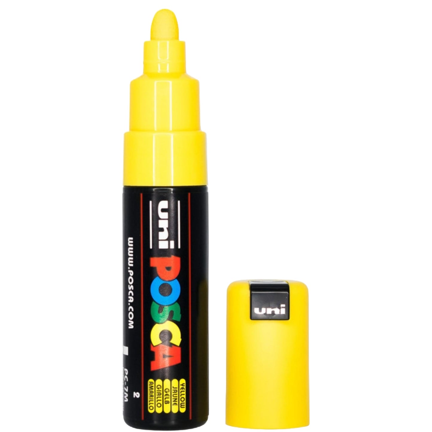 uni-ball Posca 7M 4.5-5.5 mm  Broad Bullet Shaped Markers, Yellow Ink, Pack of 1