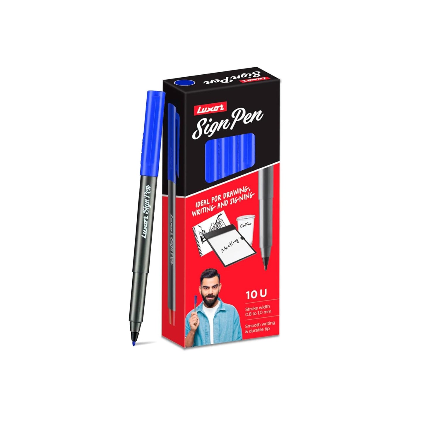 Luxor Sign Pen (New) Blue (10's Box), Fine