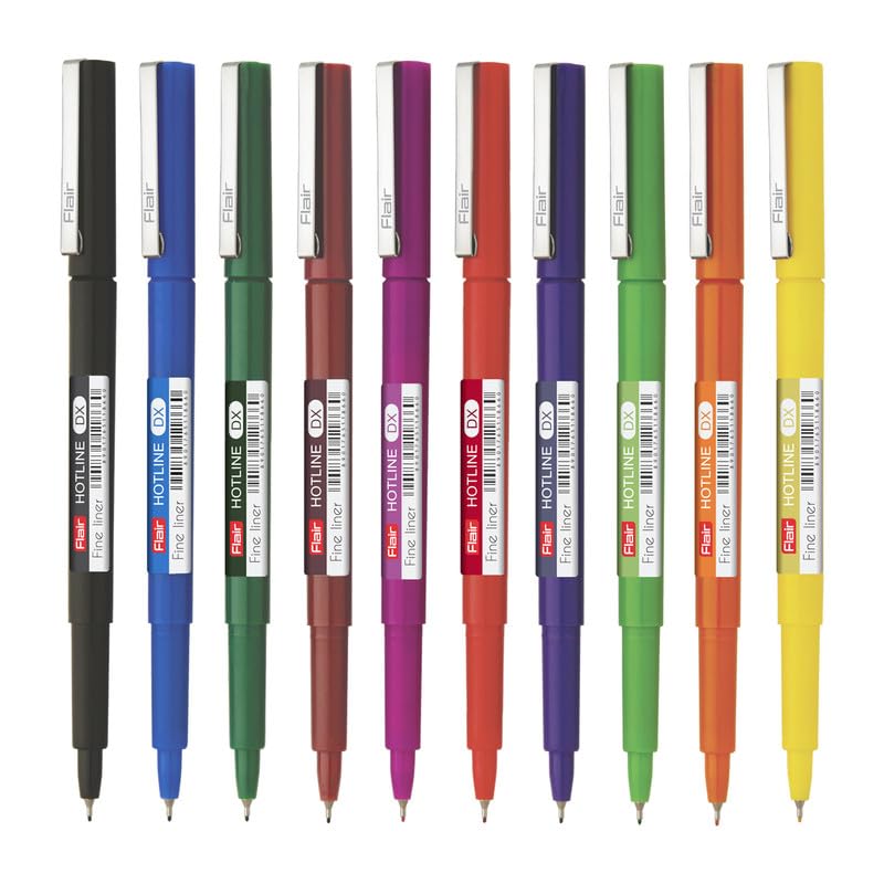 Flair Hotline DX Fineliner 10 Pcs Pen , Multicolor
