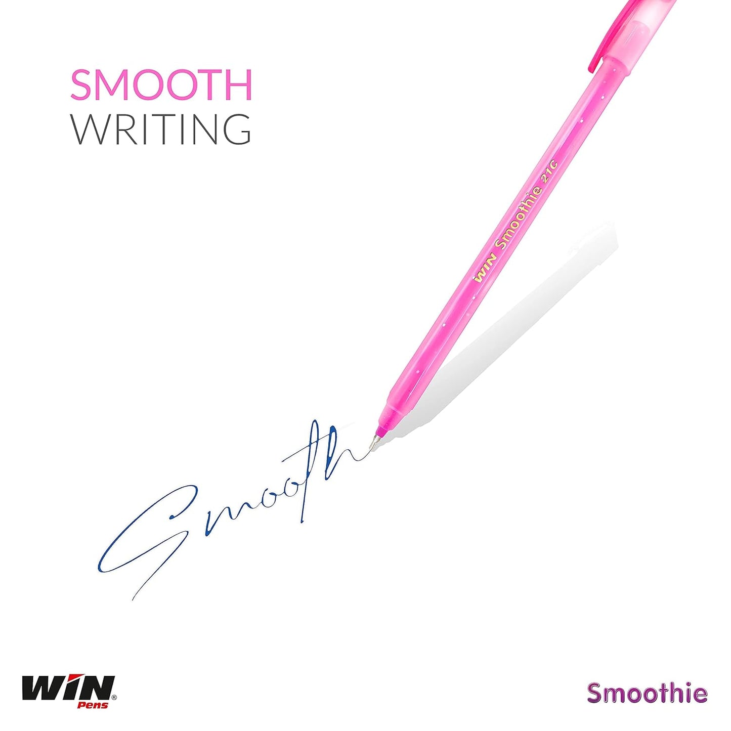 Win DF Smoothie Ball Pen, 0.7mm, Red Ink, Pack of 20